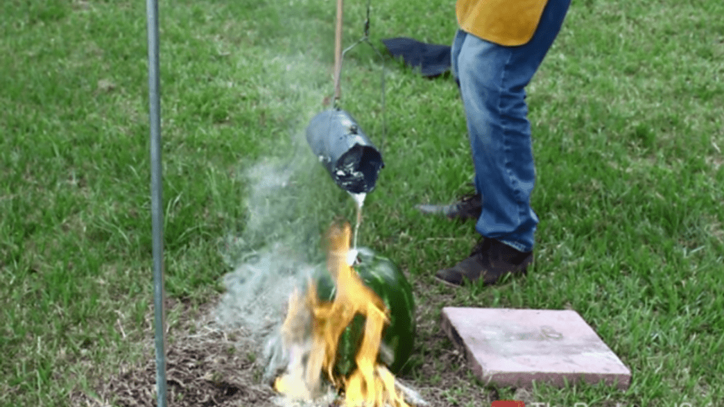 What Happens When You Pour Molten Aluminum Into A Watermelon? IFLScience