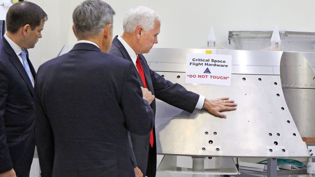 Hilarious Photo Of Mike Pence Ignoring NASA's Warning Sign Gets