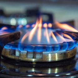 Natural gas from a cooking stove. 