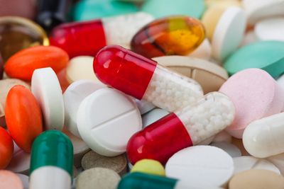 Pills An assortment of drugs and pills, including painkillers.