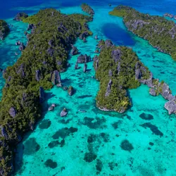 Blue water around Misool Island, Raja Ampat, Indonesia