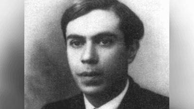 A black and white photo of Ettore Majorana.