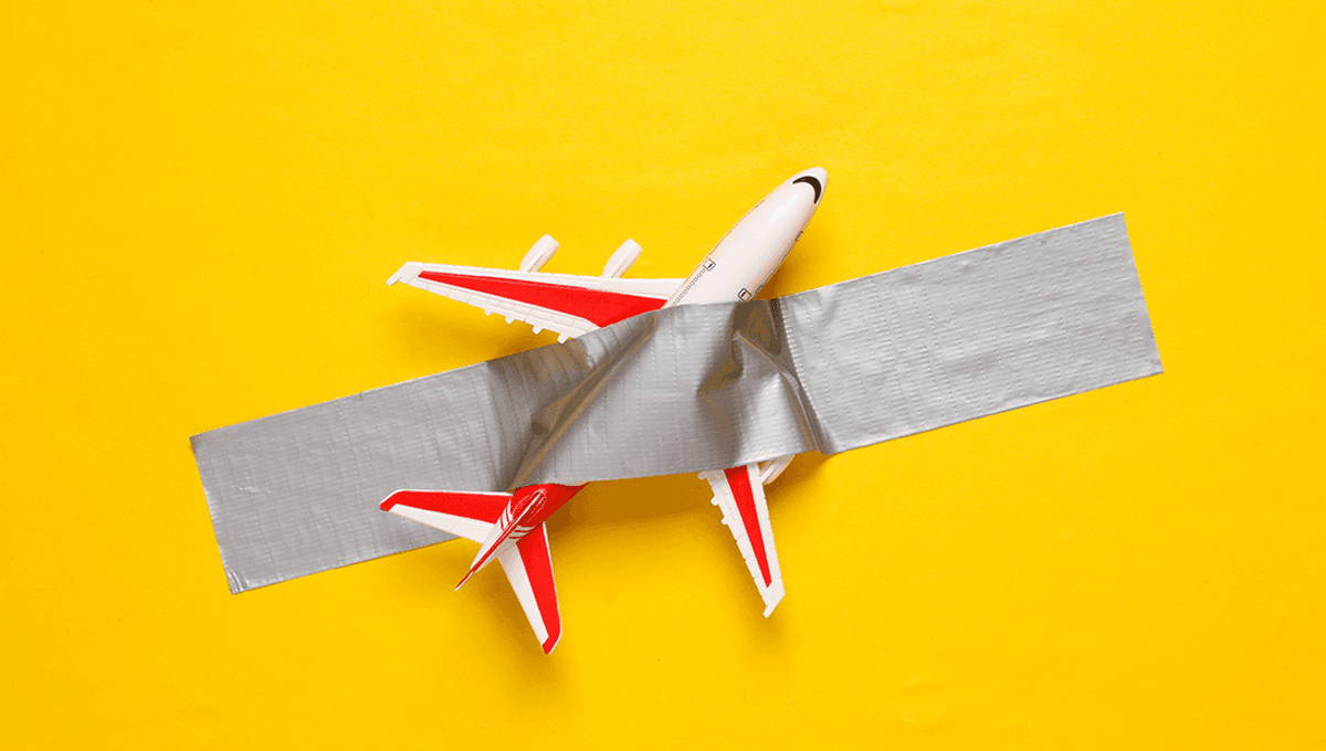 Viral Video Shows Airport Worker Taping Up A Plane, But That's Fine
