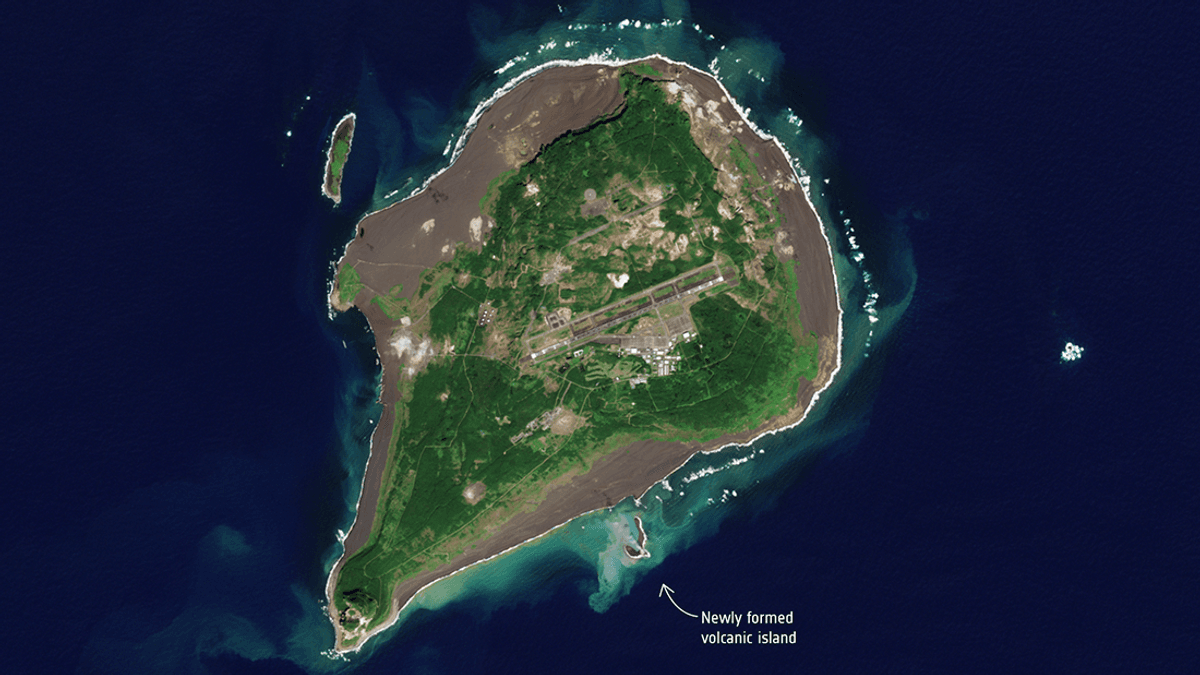 Satellite Images Shows Japan's Newest Volcanic Island Is Growing