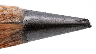a macro image showing the tip of a pencil