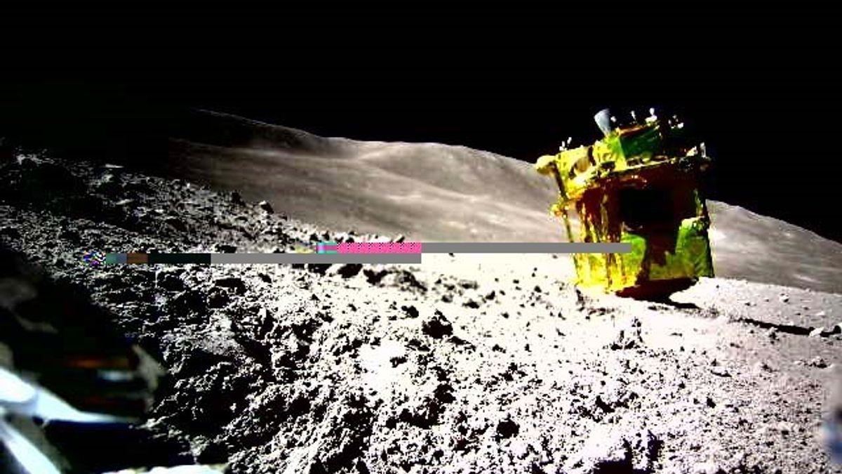 First Image Of Japan's Moon Lander Shows It Hit Its Target But Landed Askew