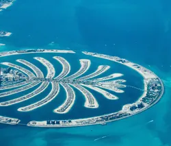 The Palm Jumeirah as seen from above.