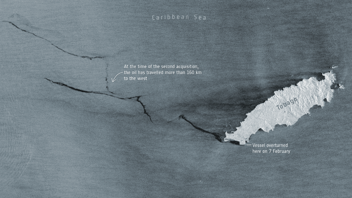 Satellite Images Capture Sheer Scale Of Trinidad And Tobago Oil Spill
