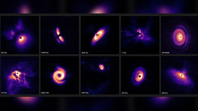 selection of 10 protoplanetary disks of different shapes