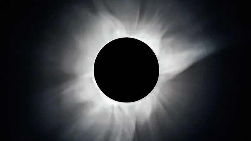 A total solar eclipse photographed in 2016