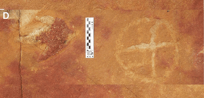 Theropod track and petroglyph