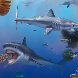Ptychodus giant shark paleoart