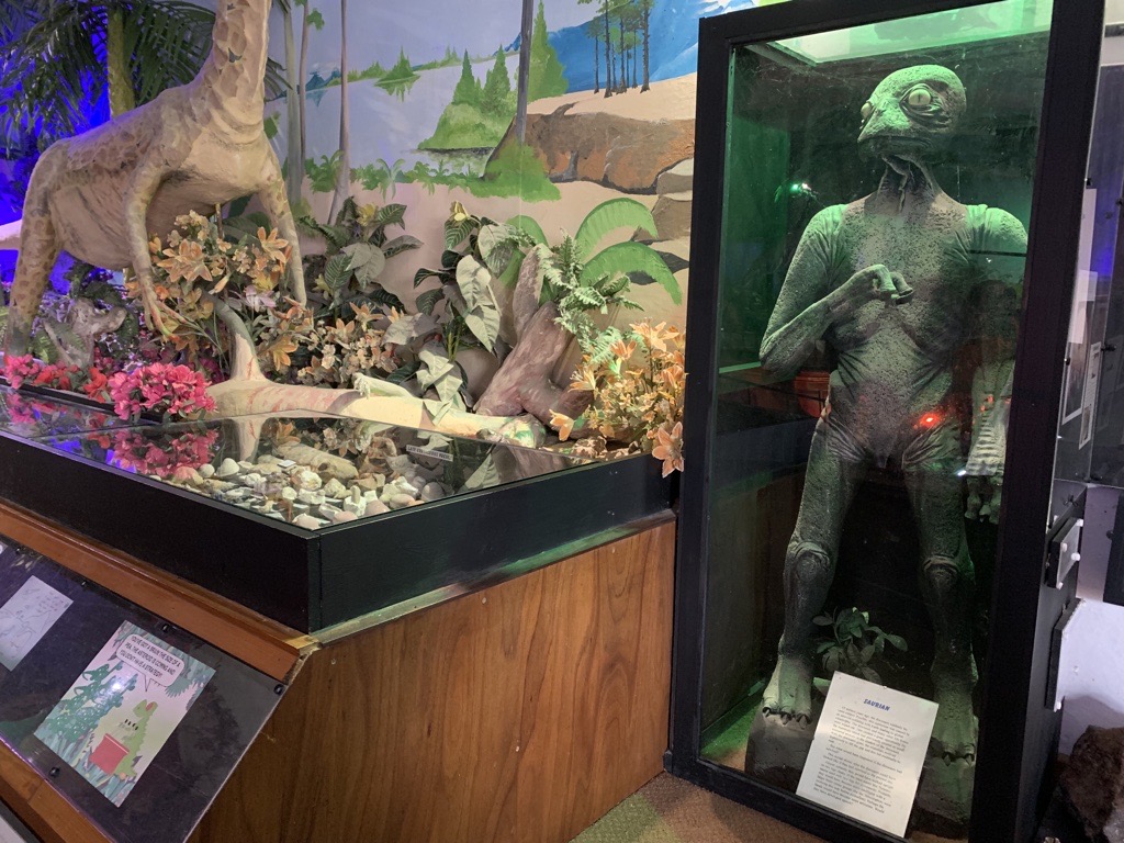 The dinosauroid model in Lyme Regis