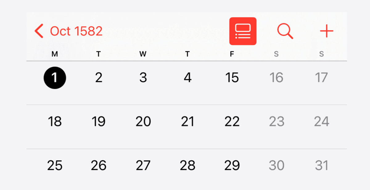 Why October Is Missing 10 Days In The Year 1582 On Your Phone