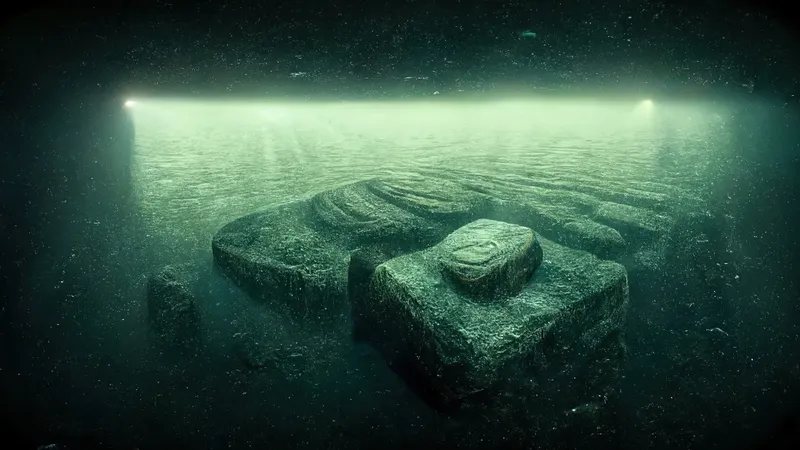 illustration of an underwater submersible discovering a strange structure in the baltic sea