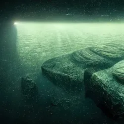 illustration of an underwater submersible discovering a strange structure in the baltic sea