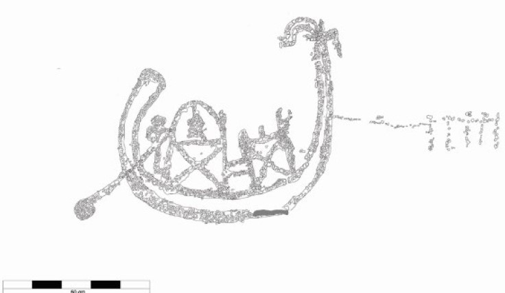 古代エジプトのロックアートのスケッチ