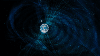The Earth and its magnetic fields.