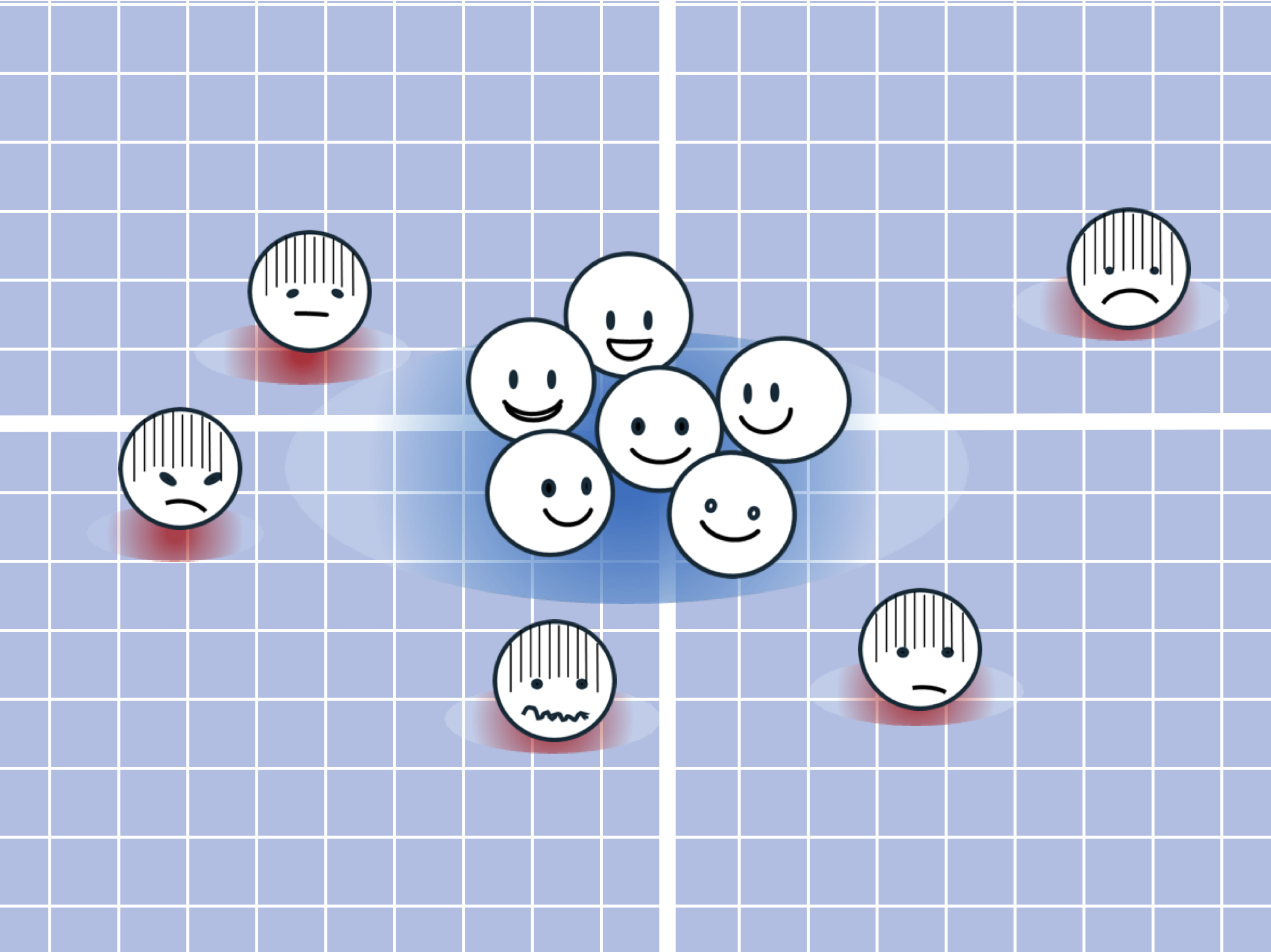 Visual representation of the way optimists' brains align, while pessimists differ how they expect things to go wrong.