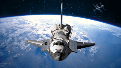 A spacecraft above the Earth (illustration).