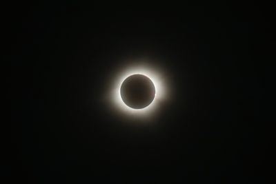 The sun completely eclipsed by the Moon