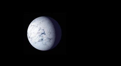 An artist's impression of what "Snowball Earth" might have looked like.