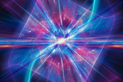Colorful illustration showing various curves approximating poligines like squares octagons, with lots of flares