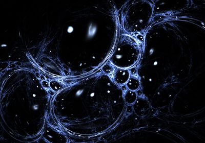 The image shows dark giant bubbles as a concept for dark matter