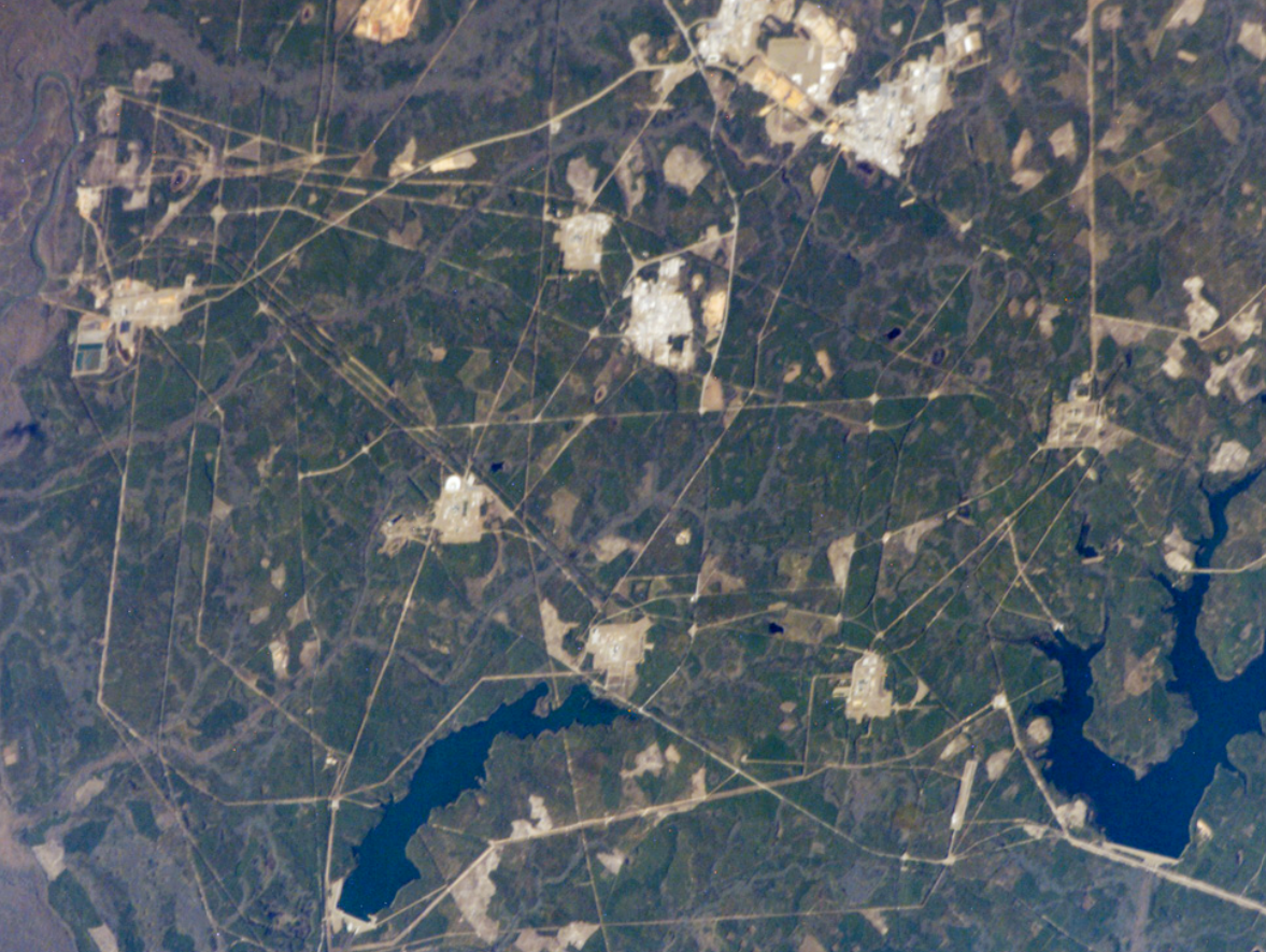 Imagery from the International Space Station of the Savannah River Site in South Carolina captured on January 28, 2006.