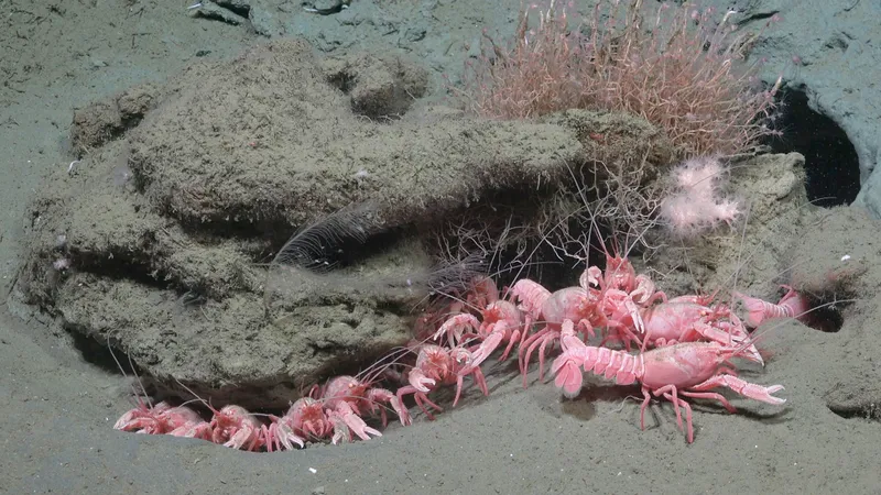 Patagonian lobsterette Thymops birsteini (unconfirmed) are crustaceans found on the continental shelf around South America, particularly in the Argentine Sea. 