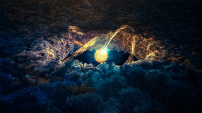 A protoplanetary disk (illustration).