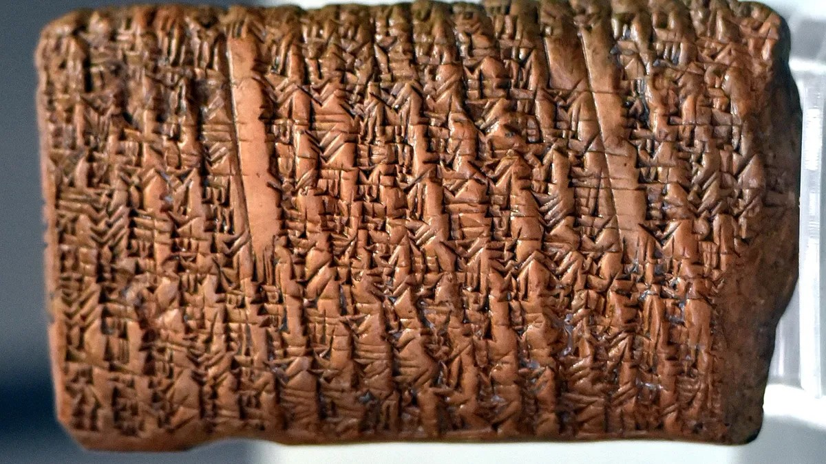 Clay tablet.