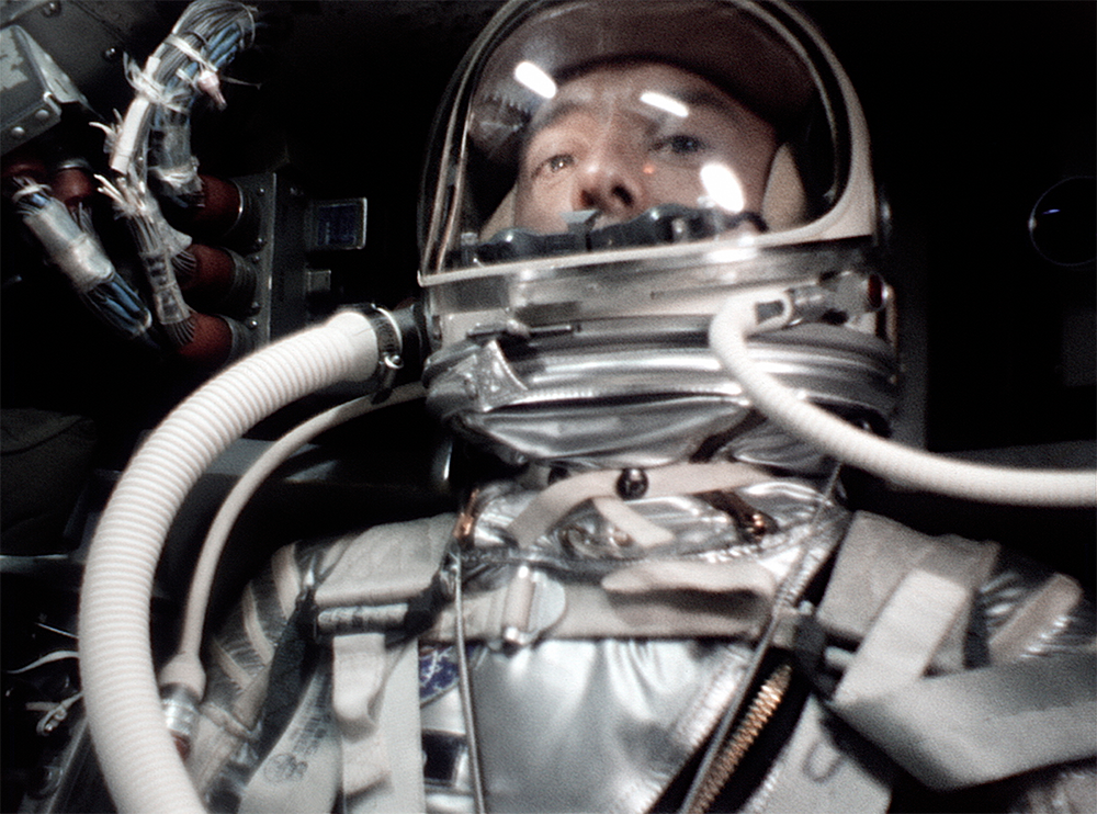 Alan Shepard inside his Mercury-Redstone rocket.