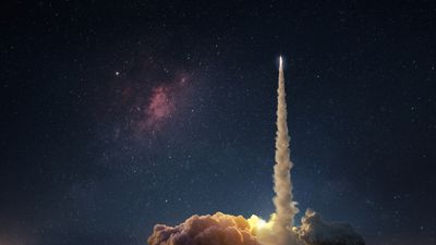 Rocket launching into space.