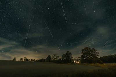 A meteor shower of shooting stars