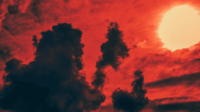 Apocalyptic red sky.