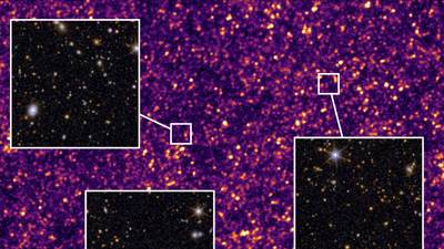 Far-infrared image from the Herschel Space Observatory, overlaid with data from Euclid.