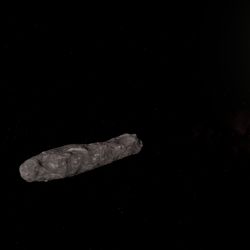 3D illustration of interstellar object Oumuamua