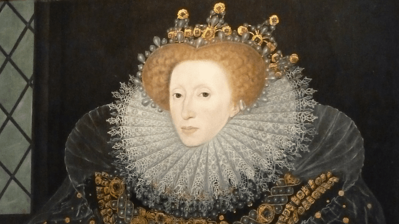 The 'Ermine Portrait' of Queen Elizabeth I at Hatfield House, she has an extended forehead