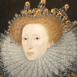 The 'Ermine Portrait' of Queen Elizabeth I at Hatfield House, she has an extended forehead