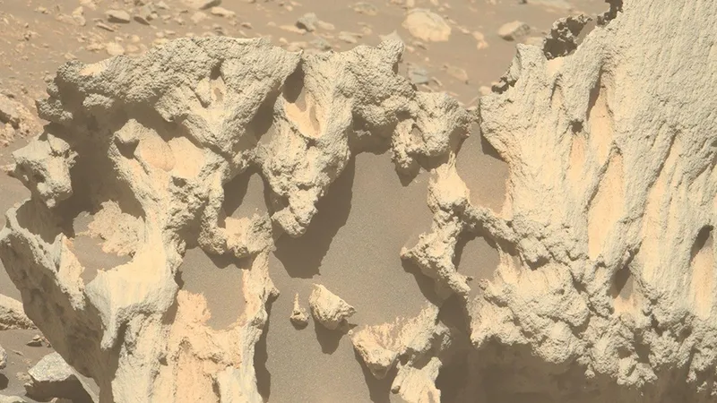 A potential meteor found on Mars by NASA's Perseverance rover.