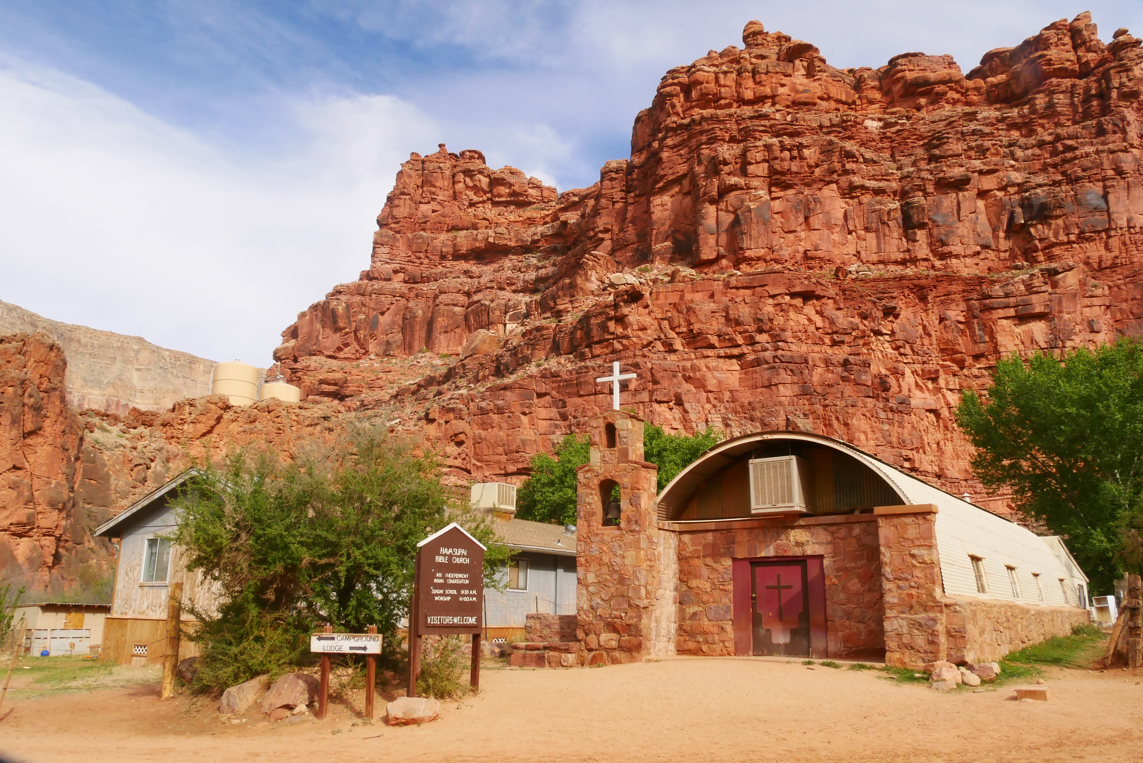 The Church in Supai Village, Havasupai Indian Reservation, Arizona, United States. 