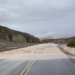 a damaged road in Death Valley National Park
