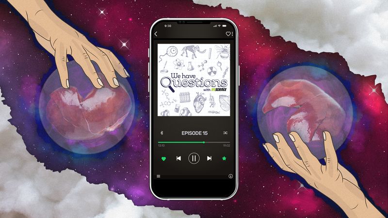 Episode 15 of We Have Questions playing on a smartphone