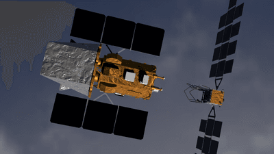 artist impression of swift being approached by another spacecraft