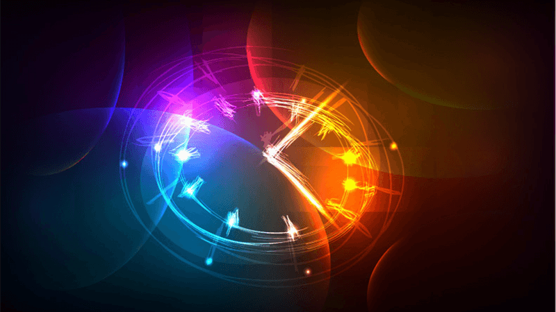An abstract image of a clock.