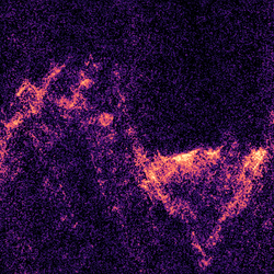 A radargram image of the Moon's surface, captured by ESA's Juice spacecraft as a test.