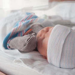 A newborn baby in hospital.