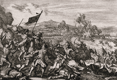 An etching of Battle of Wittstock, fought on 4 October 1636, near Wittstock in northern Germany, as part of the Thirty Years' War.  