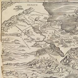 Cranach's Bible map in the Wren Library, Trinity College, Cambridge